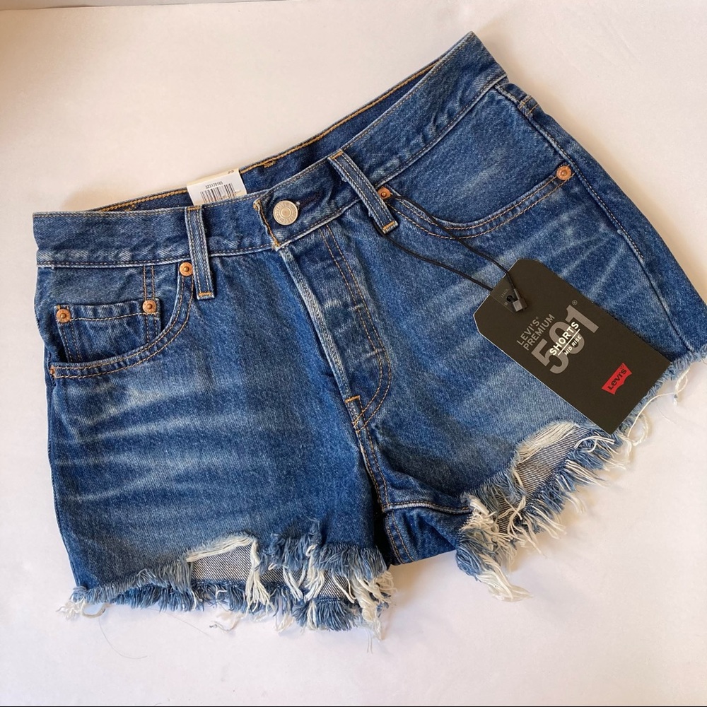 NWT Levi’s 501 shorts mid rise button fly cutoffs - Picture 11 of 11